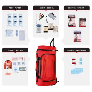 1 Person Necessity Survival Kit, Rolling Bag