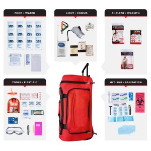 1 Person Essential Survival Kit, Rolling Bag