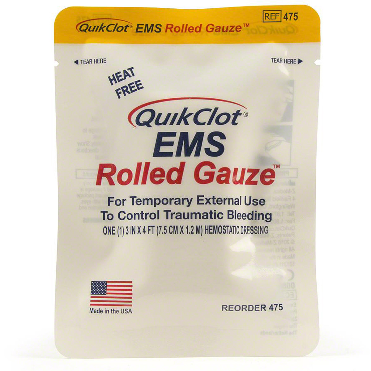 QuikClot EMS Rolled Gauze, 3" x 48"