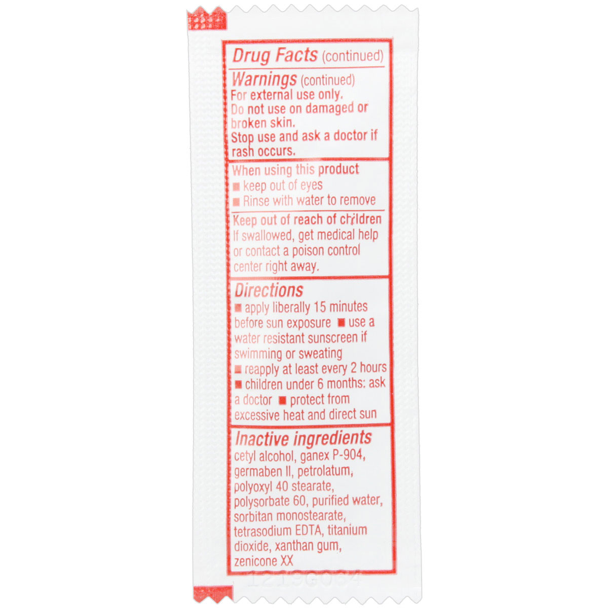 Sunscreen, 3.5 g. (.123 oz.) Pouch, 1 each - Image 2
