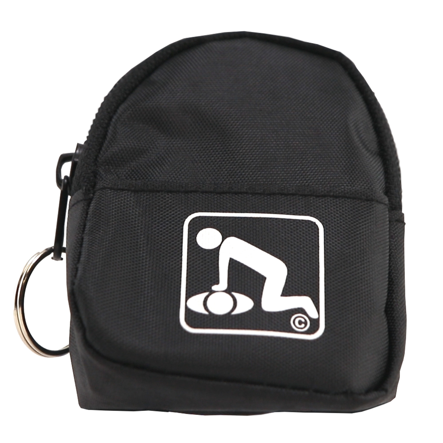 CPR Black Beltloop Keychain Backpack with Faceshield, Gloves, and Cleansing Wipes
