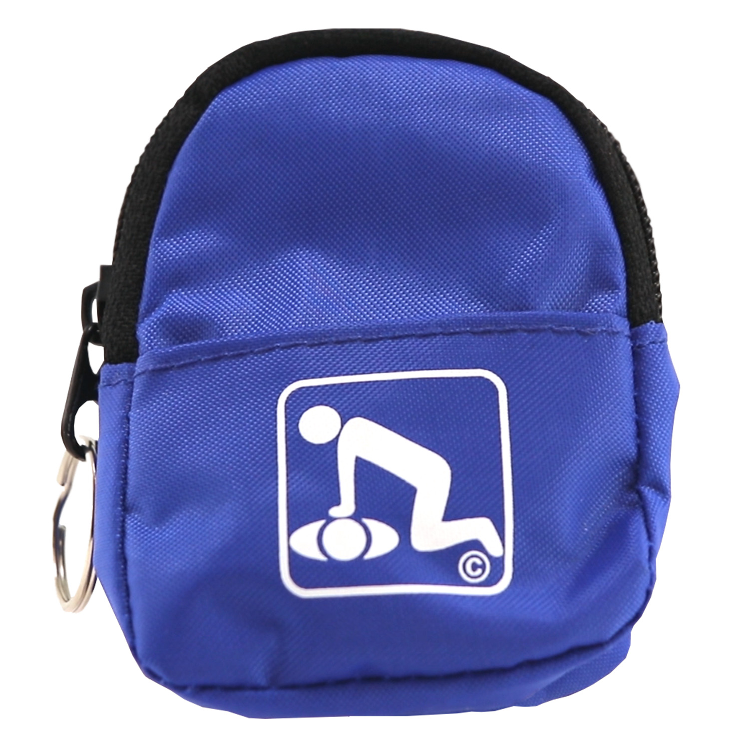 CPR Blue Beltloop Keychain Backpack with Faceshield, Gloves, and Cleansing Wipes