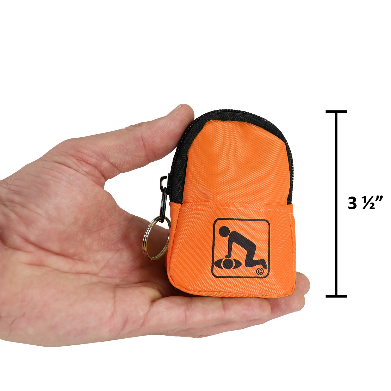 CPR Orange Beltloop Keychain Backpack with Faceshield, Gloves, and Cleansing Wipes - Image 3