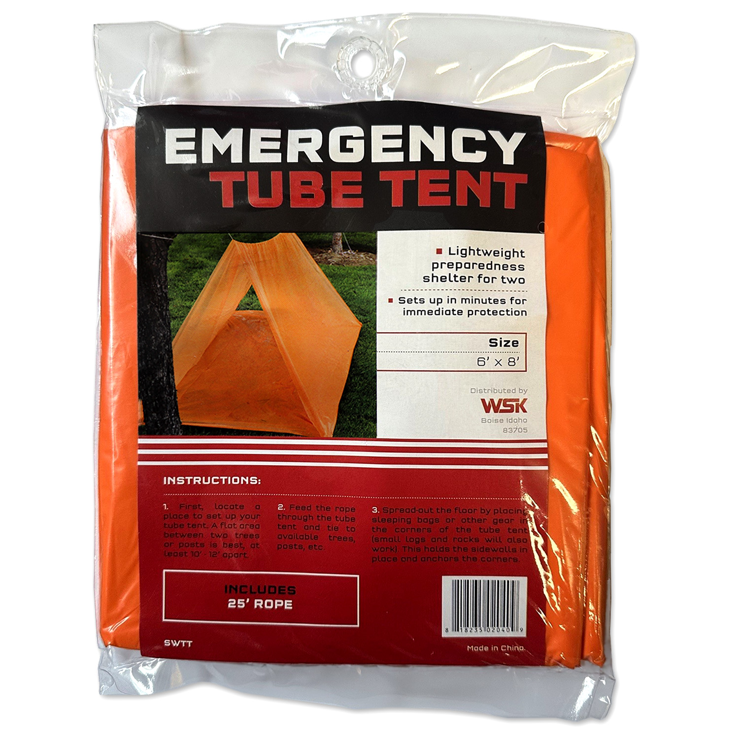 2-Person Tube Tent with Cord
