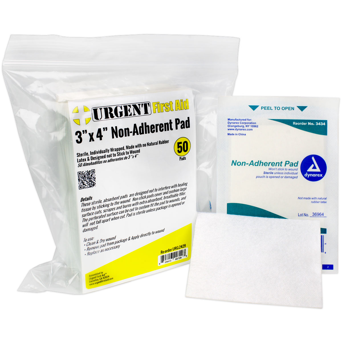 3"x4" Non-Adherent Pad, 50 Per Bag - Image 7