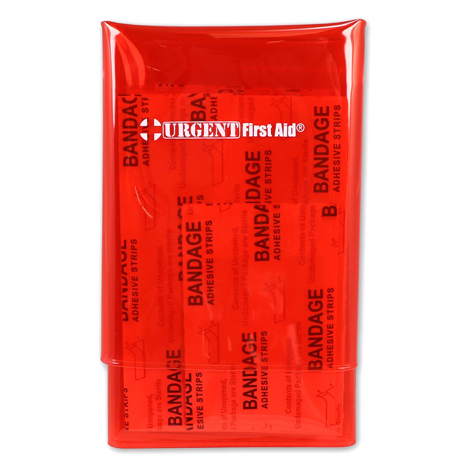 Mini Folding First Aid Pack, Red, Urgent First Aid, 18 Pieces