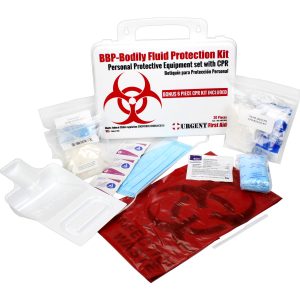 Alternative view of BBP / Bodily Fluid Protection Kit with Bonus 6 piece CPR kit for additional Rescuer Protection